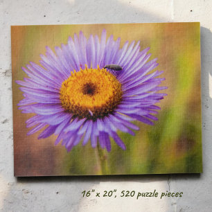 Purple Fleabane Flower and Insect Photograph Jigsaw Puzzle