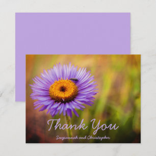 Purple Fleabane Flower & Bug Personalised Postcard
