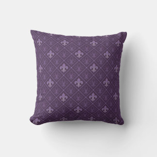 Purple Fleur de Lis Pattern Home-decor Pillow