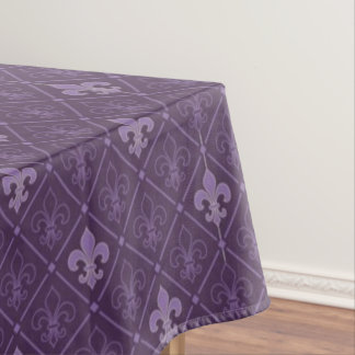 Purple Fleur de Lis Pattern Tablecloth