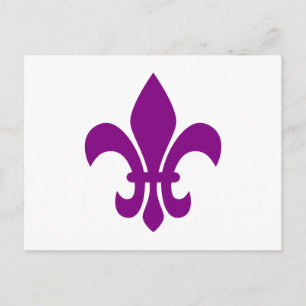 Purple Fleur de Lis Postcard