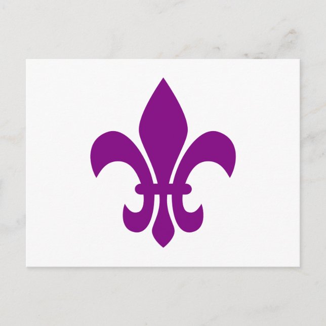 Purple Fleur de Lis Postcard (Front)