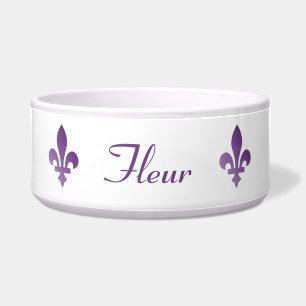 Purple Fleur-de-lys French Francophone Pet Dish