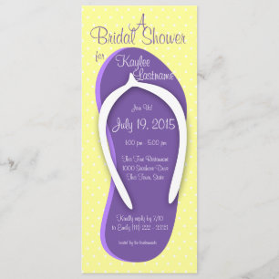 Purple Flip Flop Bridal Shower Invitation