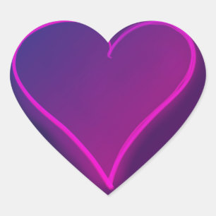Purple Floating Heart Sticker