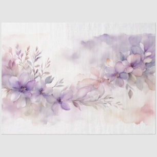 Purple Floral 18b Decoupage  Tissue Paper