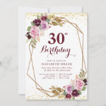 purple floral 30th birthday party invitation<br><div class="desc">A lovely floral theme design with lovely purple autumn watercolor flower . The text and colours can be personalised.</div>