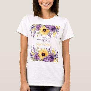 Purple floral 60th birthday party T-Shirt