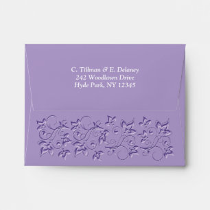 Purple Floral A2 Envelope for Save the Dates