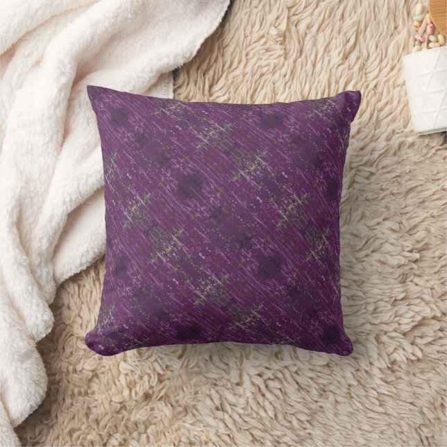 Purple Floral Abstract Cushion (Blanket)
