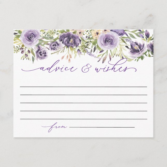 Purple Floral Advice Card (Front)
