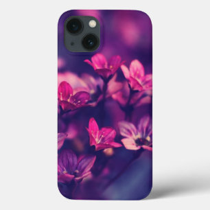 purple floral aesthetic iphone 13 case. case