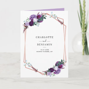 Purple Floral All-in-One Botanical Wedding Invitation