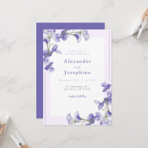 Purple Floral and Silver Geometric Elegant Wedding