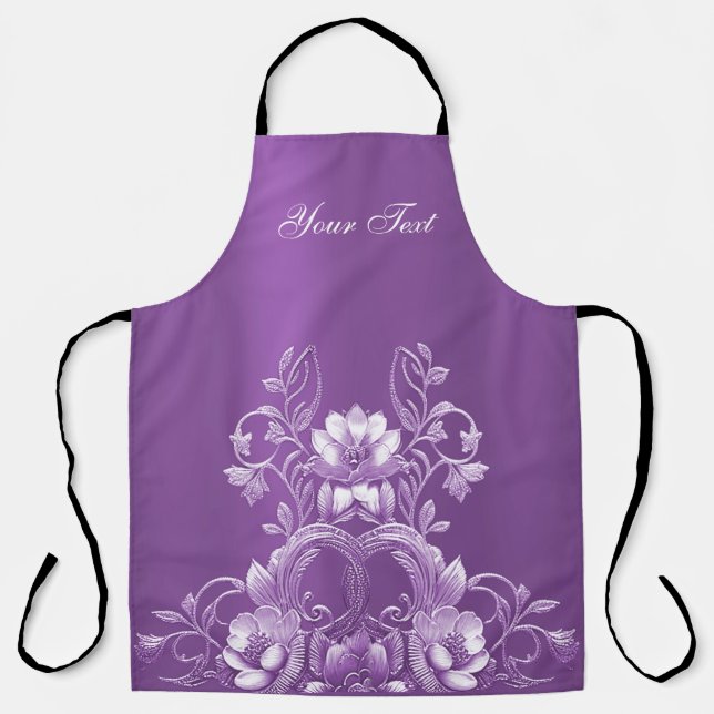 Purple Floral Apron (Front)