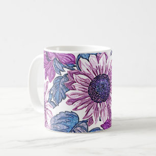 Purple Floral Art Coffee Mug