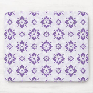 Purple floral art design mouse mat