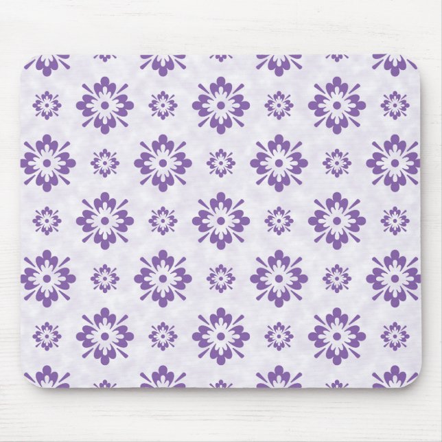 Purple floral art design mouse mat (Front)