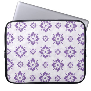 Purple floral art pattern laptop sleeve