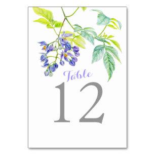 Purple floral art wedding occassion table number