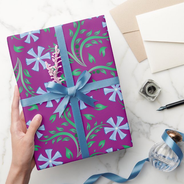 Purple Floral Art Wrapping Paper (Creator Uploaded)
