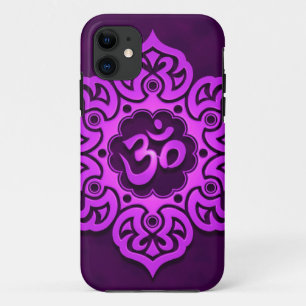 Purple Floral Aum Design iPhone 11 Case