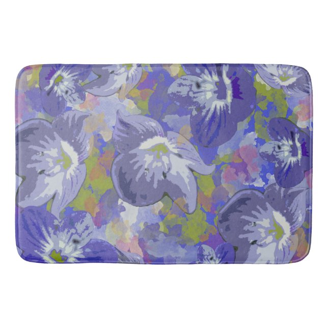 Purple Floral Bath Mat (Front)