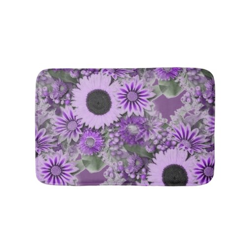 Image of Purple Floral Bath Mat