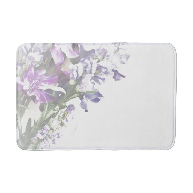 Purple Floral Bath Mat (Front)