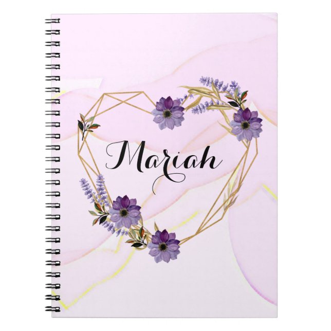 Purple floral blooming garden notebook (Front)