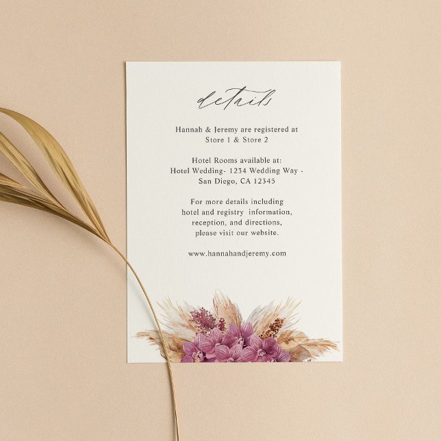 Purple Floral Boho Details 2 Enclosure Card (Creator Uploaded)