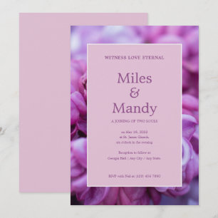 Purple Floral Border Wedding Invitation