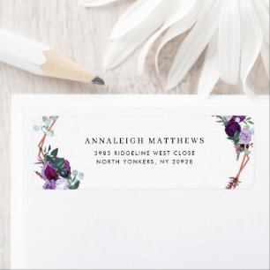 Purple Floral Botanical Return Address