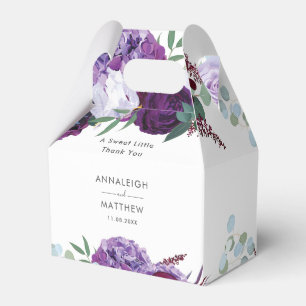 Purple Floral Botanical Wedding Favour Box