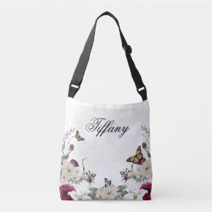 purple Floral bouquet Crossbody Bag