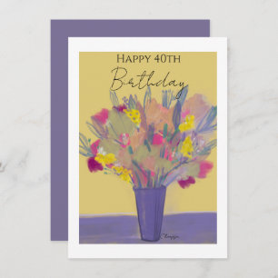 Purple Floral Bouquet Custom Year Birthday