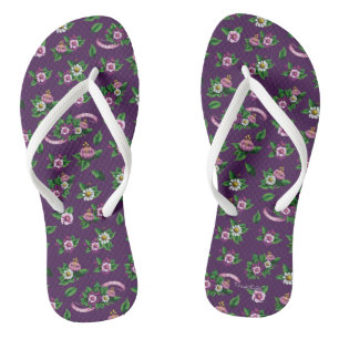 Purple Floral Bouquet Pattern Flip Flops