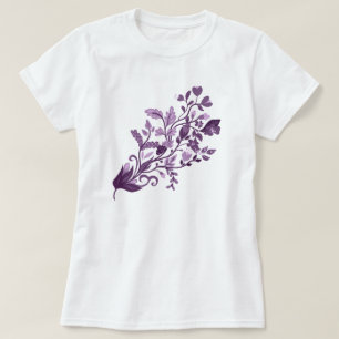 Purple floral branch T-Shirt