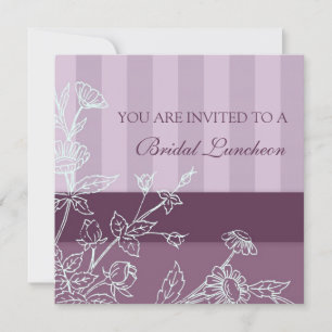 Purple Floral Bridal Luncheon Invitation Cards