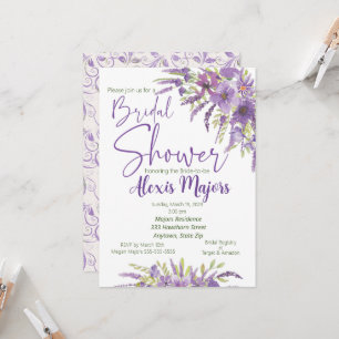 Purple Floral Bridal Shower invitation