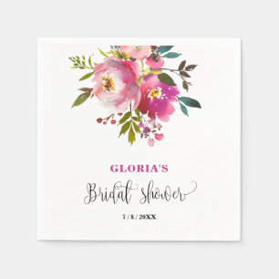 Purple Floral  Bridal Shower  Napkin