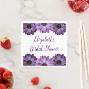 Purple Floral Bridal Shower Napkin