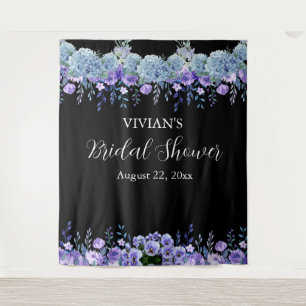 Purple Floral Bridal Shower Photo Booth Backdrop Tapestry