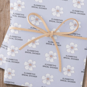 Purple Floral Bridal Shower Wrapping Paper Sheet