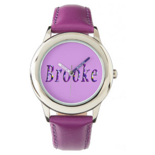 Purple Floral Brooke Name Logo, Watch