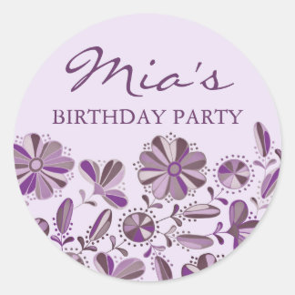 Purple Floral Burst Sticker