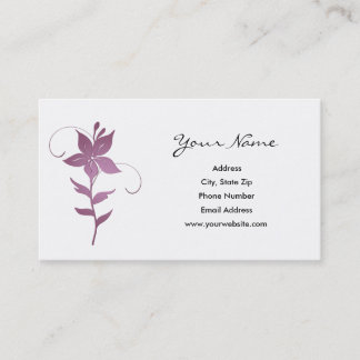 Purple Floral Business Card