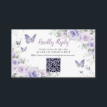 Purple Floral Butterflies Quinceañera QR Code RSVP Enclosure Card<br><div class="desc">This chic floral Quinceañera / Sweet 16 QR Code RSVP card features delicate pastel lavender purple flowers, a silver crown, and pretty purple and silver butterflies. Simply click the customise it further button to edit the texts, change fonts and fonts colours. Matching items available in store. (c) Somerset Fine Paperie...</div>
