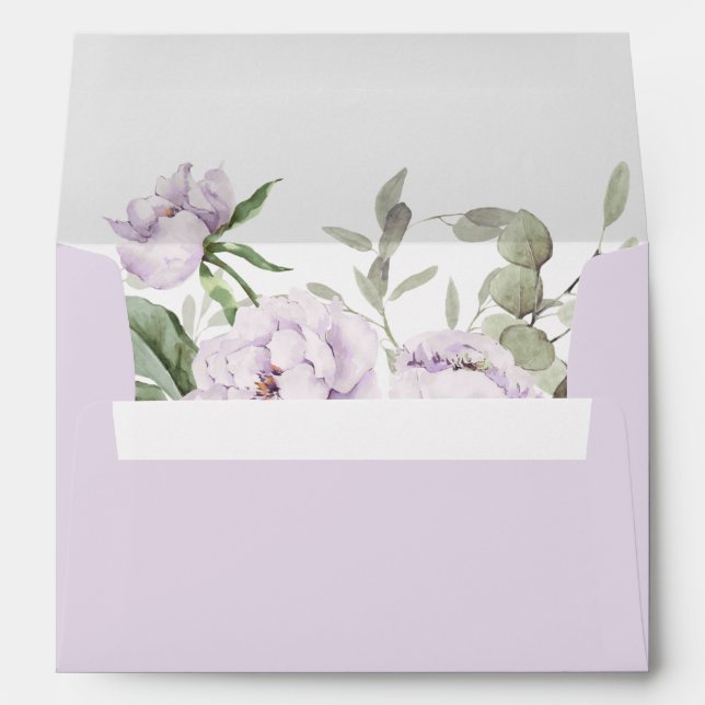 Purple Floral Butterfly Baby Shower Envelope (Back (Bottom))