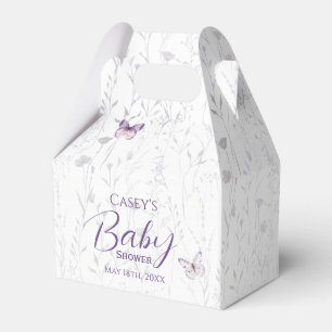 Purple Floral  Butterfly Girl Baby Shower  Favour Box